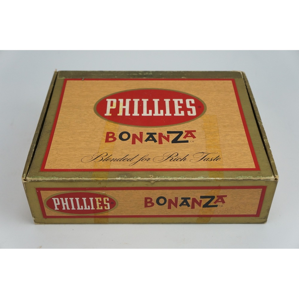 Phillies Bonanza Cigar Box 1962 Bayuk Cigars Inc Empty Cardboard Storage Good